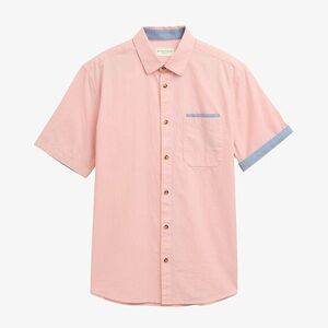 🌙 B116 - Tom Tailor Pink Short Sleeve Button-Up Shirt